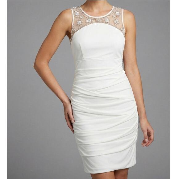 Jodi Kristopher Dresses & Skirts - Jodi Kristopher Large White Beaded Shift Dress